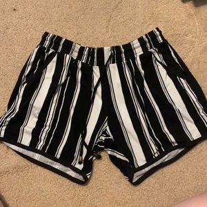 black and white shorts